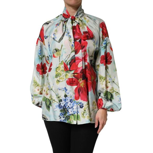 Dolce & Gabbana Multicolor Floral Long Sleeves Blouse Women's Top